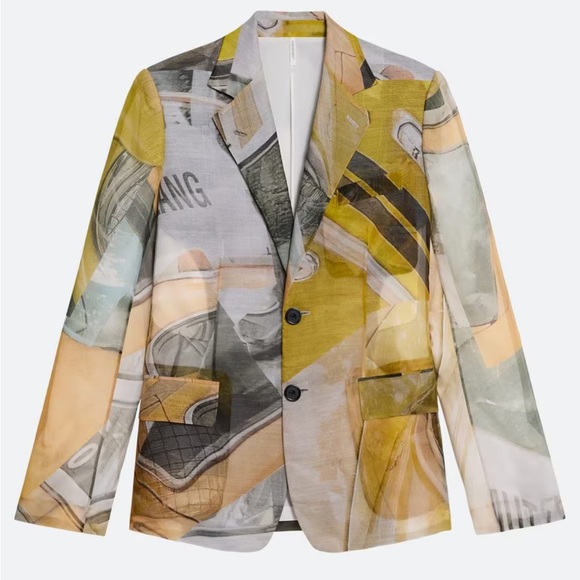 Jackets & Blazers - Helmut Lang Printed Silk Classic Blazer